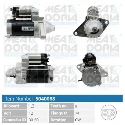 Starter 12 V 1,3 kW MEAT & DORIA 5040088