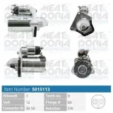 Starter 12 V 1 kW MEAT & DORIA 5015113