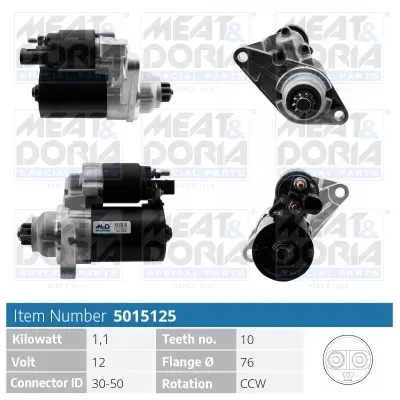 Starter 12 V 1,1 kW MEAT & DORIA 5015125