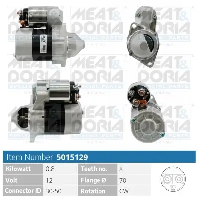 Starter 12 V 0,8 kW MEAT & DORIA 5015129