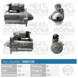 Starter 12 V 0,8 kW MEAT & DORIA 5060130