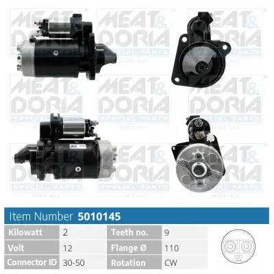 Starter 12 V 2 kW MEAT & DORIA 5010145 Bild Starter 12 V 2 kW MEAT & DORIA 5010145