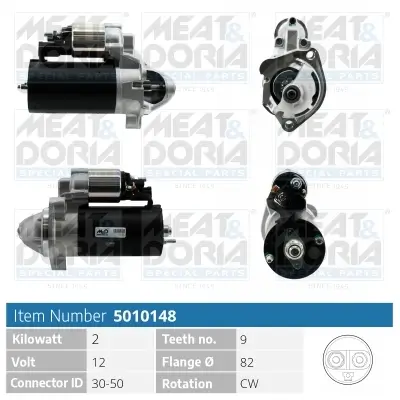 Starter 12 V 2 kW MEAT & DORIA 5010148 Bild Starter 12 V 2 kW MEAT & DORIA 5010148