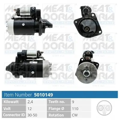 Starter 12 V 2,4 kW MEAT & DORIA 5010149
