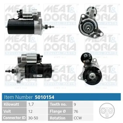 Starter 12 V 1,7 kW MEAT & DORIA 5010154