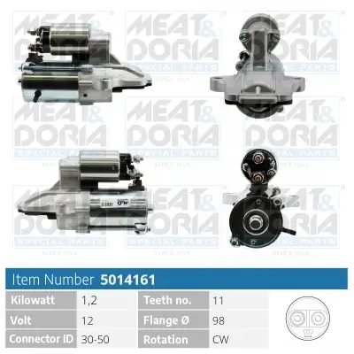 Starter 12 V 1,2 kW MEAT & DORIA 5014161 Bild Starter 12 V 1,2 kW MEAT & DORIA 5014161