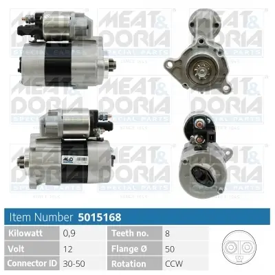 Starter 12 V 0,9 kW MEAT & DORIA 5015168