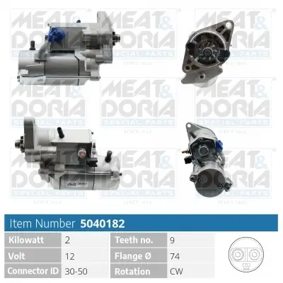 Starter 12 V 2 kW MEAT & DORIA 5040182