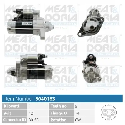 Starter 12 V 1 kW MEAT & DORIA 5040183