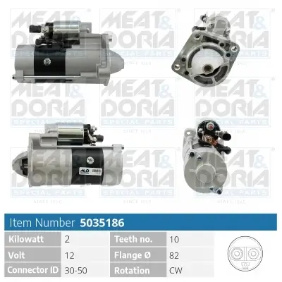 Starter 12 V 2 kW MEAT & DORIA 5035186
