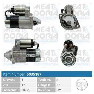 Starter 12 V 1 kW MEAT & DORIA 5035187 Bild Starter 12 V 1 kW MEAT & DORIA 5035187
