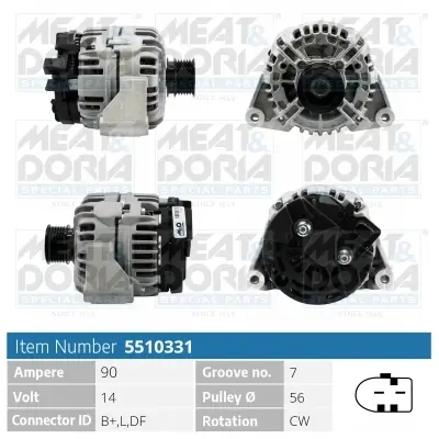 Generator 14 V MEAT & DORIA 5510331