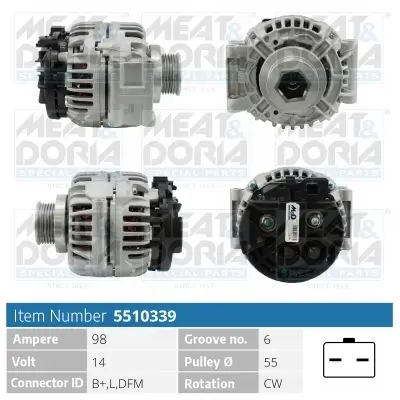 Generator 14 V MEAT & DORIA 5510339