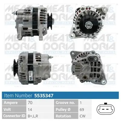 Generator 14 V MEAT & DORIA 5535347 Bild Generator 14 V MEAT & DORIA 5535347