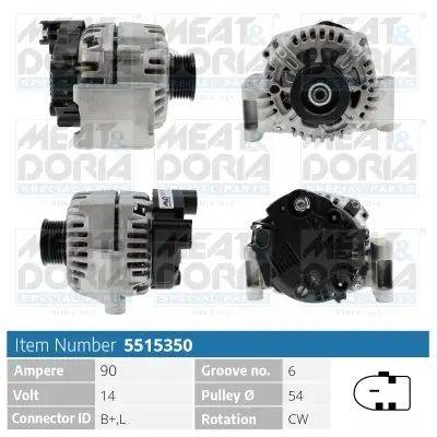Generator 14 V MEAT & DORIA 5515350 Bild Generator 14 V MEAT & DORIA 5515350