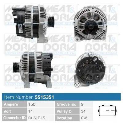 Generator 14 V MEAT & DORIA 5515351 Bild Generator 14 V MEAT & DORIA 5515351
