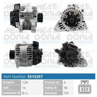 Generator 14 V MEAT & DORIA 5515357 Bild Generator 14 V MEAT & DORIA 5515357