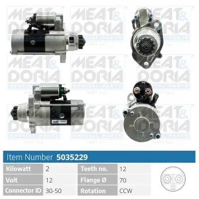 Starter 12 V 2 kW MEAT & DORIA 5035229