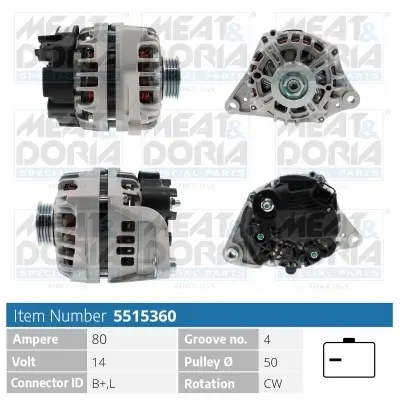Generator 14 V MEAT & DORIA 5515360 Bild Generator 14 V MEAT & DORIA 5515360