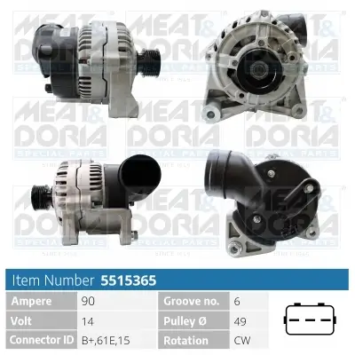 Generator 14 V MEAT & DORIA 5515365 Bild Generator 14 V MEAT & DORIA 5515365
