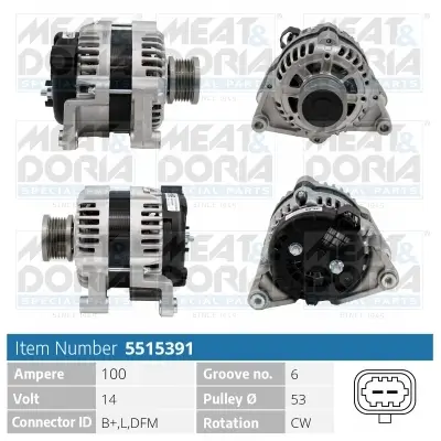 Generator 14 V MEAT & DORIA 5515391