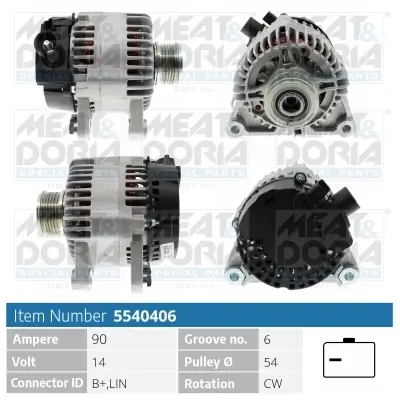 Generator 14 V MEAT & DORIA 5540406