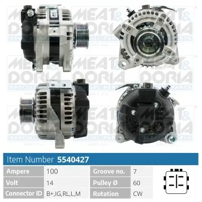 Generator 14 V MEAT & DORIA 5540427