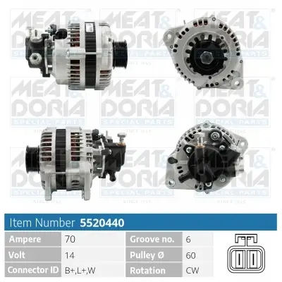 Generator 14 V MEAT & DORIA 5520440 Bild Generator 14 V MEAT & DORIA 5520440