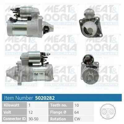 Starter 12 V 1 kW MEAT & DORIA 5020282 Bild Starter 12 V 1 kW MEAT & DORIA 5020282