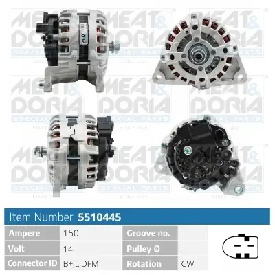Generator 14 V MEAT & DORIA 5510445 Bild Generator 14 V MEAT & DORIA 5510445