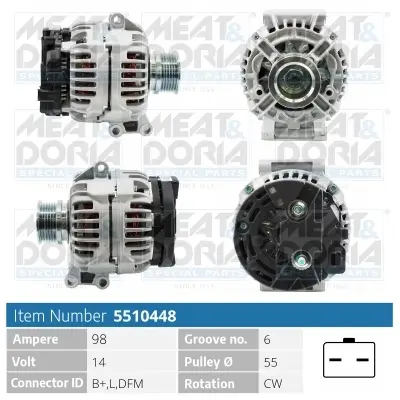 Generator 14 V MEAT & DORIA 5510448
