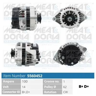 Generator 14 V MEAT & DORIA 5560452