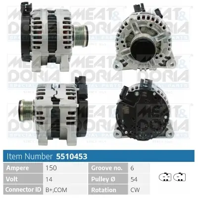 Generator 14 V MEAT & DORIA 5510453 Bild Generator 14 V MEAT & DORIA 5510453
