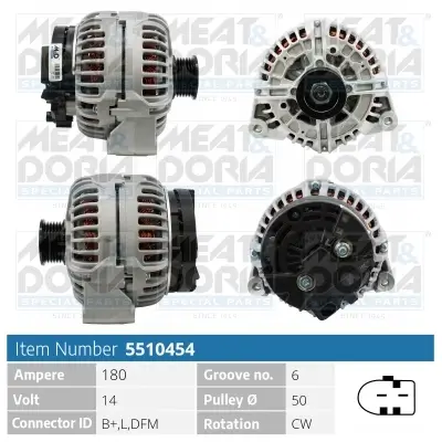 Generator 14 V MEAT & DORIA 5510454