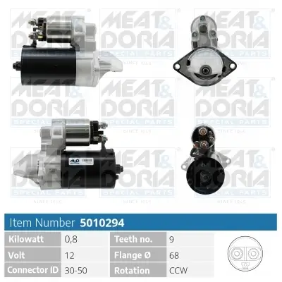 Starter 12 V 0,8 kW MEAT & DORIA 5010294