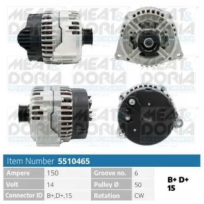 Generator 14 V MEAT & DORIA 5510465