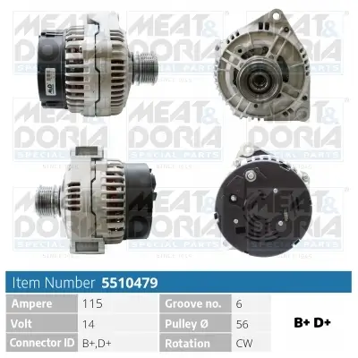 Generator 14 V MEAT & DORIA 5510479 Bild Generator 14 V MEAT & DORIA 5510479