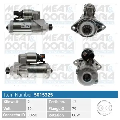 Starter 12 V 2 kW MEAT & DORIA 5015325 Bild Starter 12 V 2 kW MEAT & DORIA 5015325
