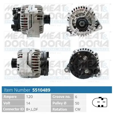 Generator 14 V MEAT & DORIA 5510489 Bild Generator 14 V MEAT & DORIA 5510489