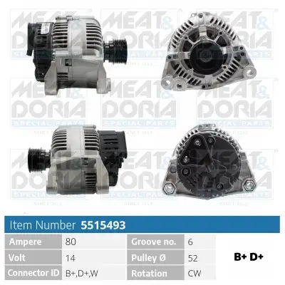 Generator 14 V MEAT & DORIA 5515493 Bild Generator 14 V MEAT & DORIA 5515493
