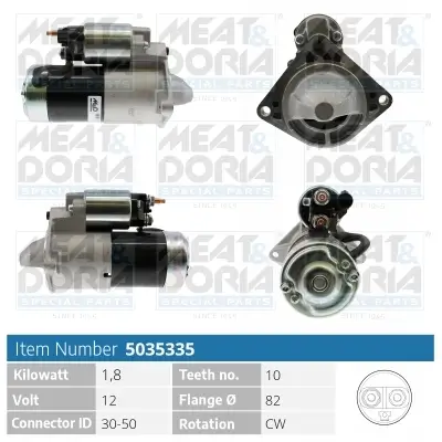 Starter 12 V 1,8 kW MEAT & DORIA 5035335 Bild Starter 12 V 1,8 kW MEAT & DORIA 5035335