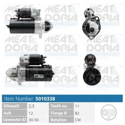 Starter 12 V 2,3 kW MEAT & DORIA 5010338 Bild Starter 12 V 2,3 kW MEAT & DORIA 5010338