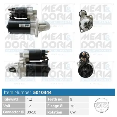 Starter 12 V 1,2 kW MEAT & DORIA 5010344 Bild Starter 12 V 1,2 kW MEAT & DORIA 5010344
