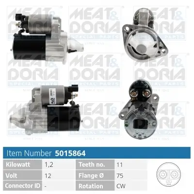 Starter 12 V 1,2 kW MEAT & DORIA 5015864