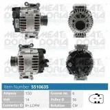 Generator 14 V MEAT & DORIA 5510635