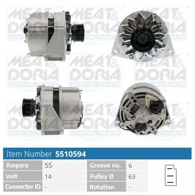 Generator 14 V MEAT & DORIA 5510594