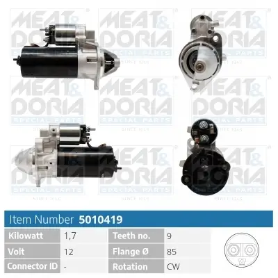 Starter 12 V 1,7 kW MEAT & DORIA 5010419