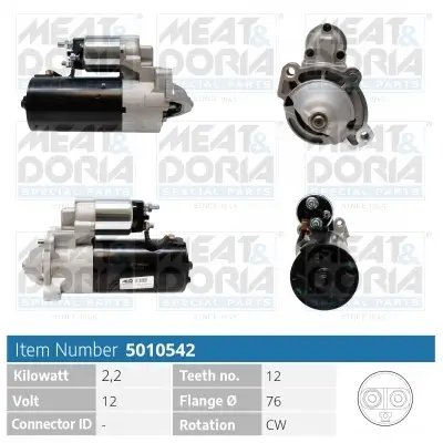 Starter 12 V 2,2 kW MEAT & DORIA 5010542