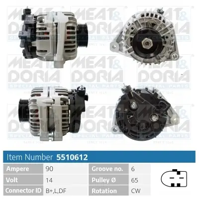 Generator 14 V MEAT & DORIA 5510612