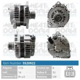 Generator 14 V MEAT & DORIA 5520922